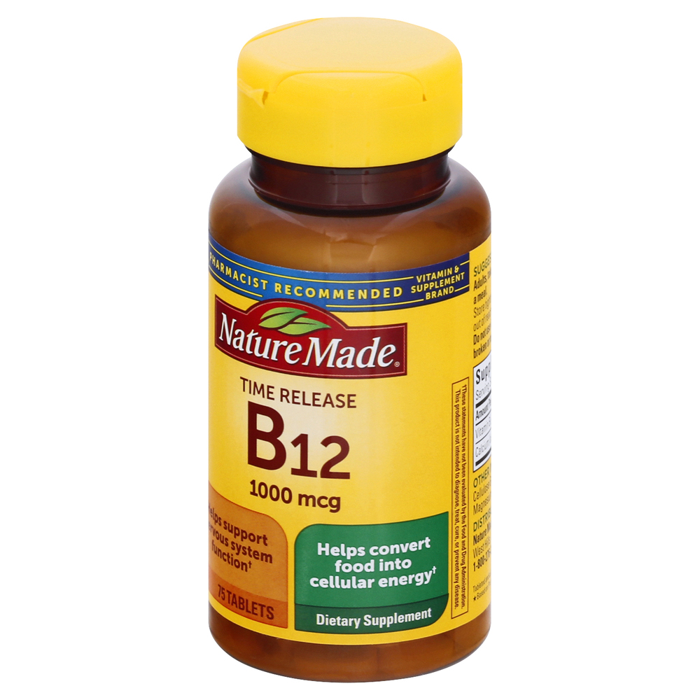 Nature Made Time Release 1000 mcg Vitamin B12-Front-Right-Elevated