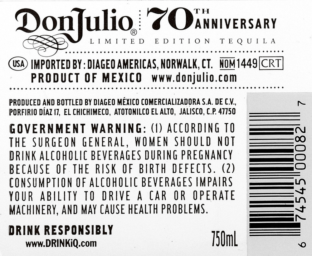 Don Julio 70 Cristalino Tequila